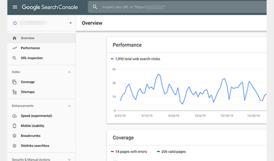 go to google search console dashboard