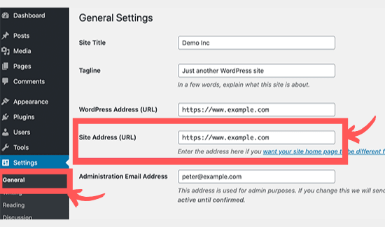 wordpress setting