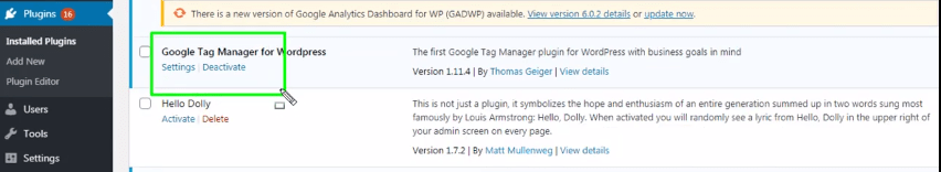 gtm plugin