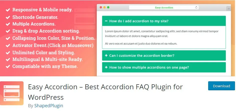 easy accordion wordpress faq plugin
