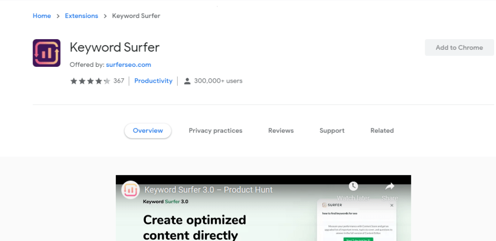 keyword surfer