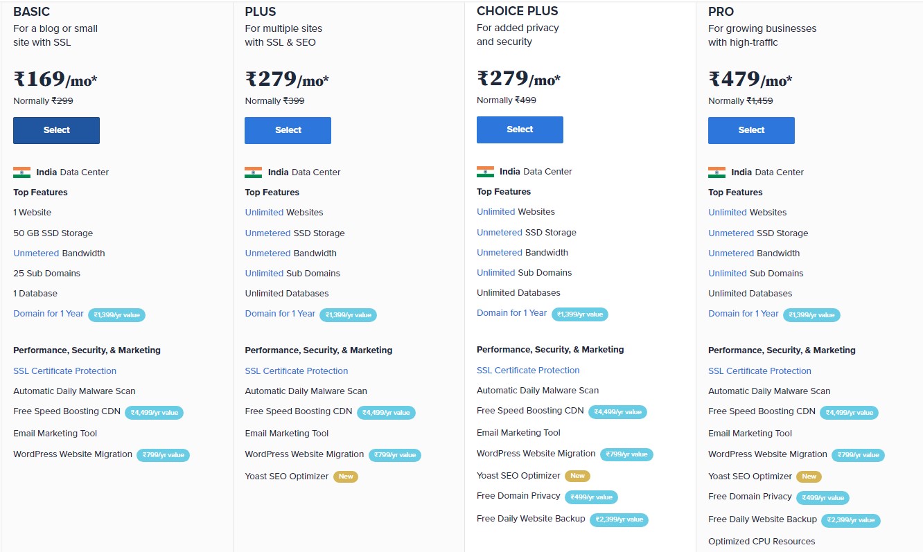 Bluehost Plan