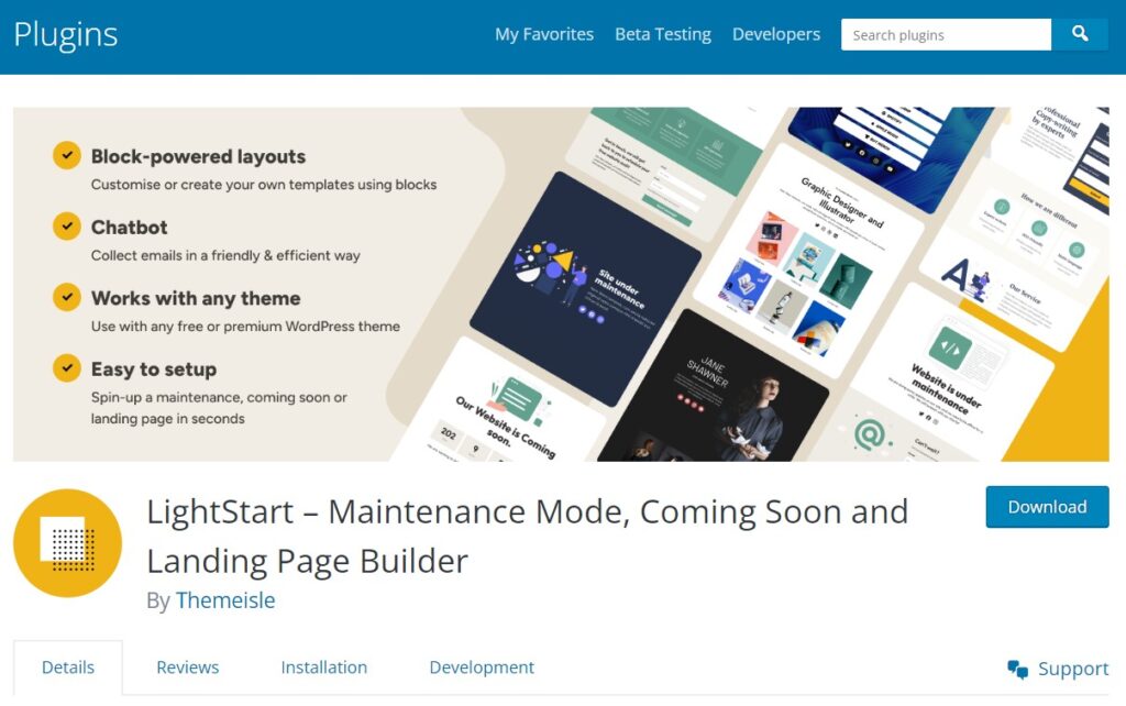 lightstart maintenance mode wordpress plugin