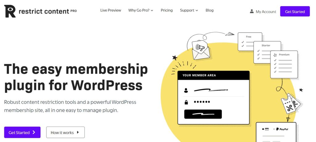 restrictcontentpro wordpress membership plugin price