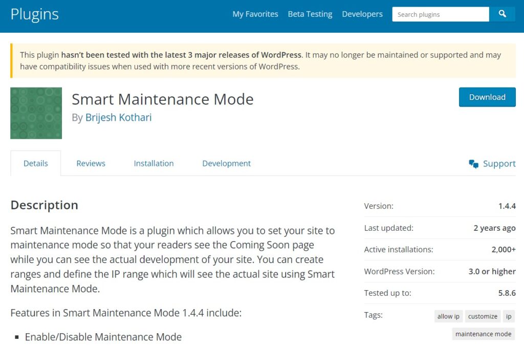 smart maintenance mode wordpress plugin