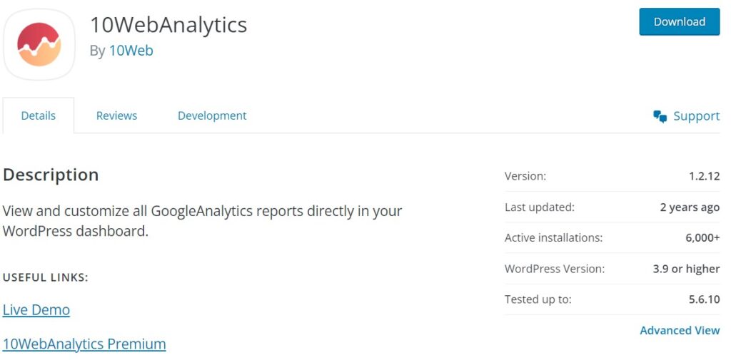 10webanalytics wordpress google analytics plugin price