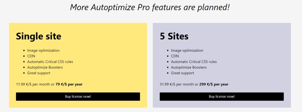 autoptimize wordpress cache plugin price