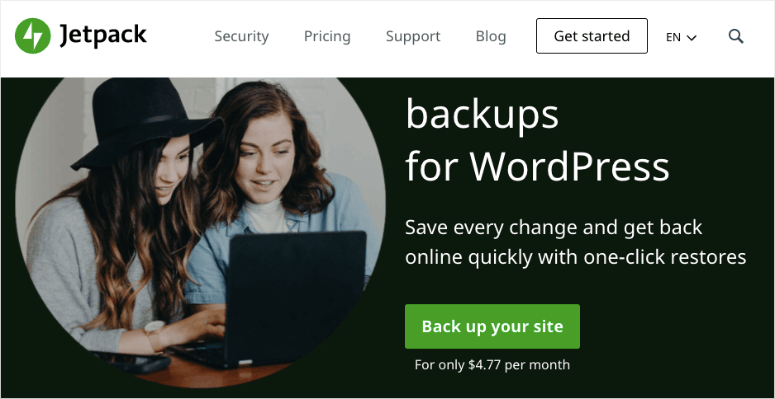 jetpack wordpress backup plugin