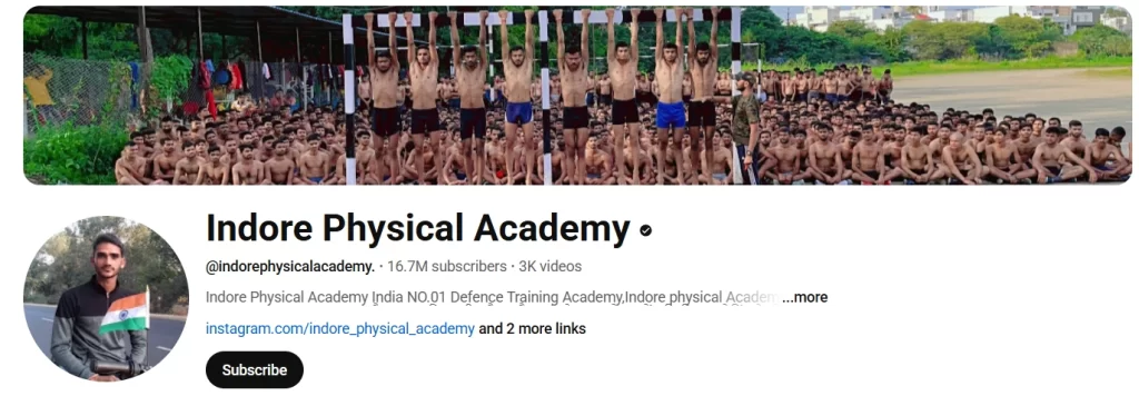 Indore Physical Academy youtube channel