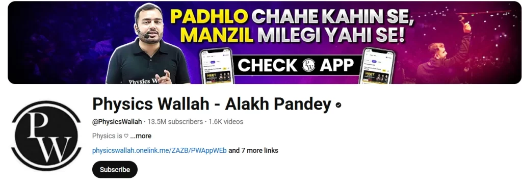 Physics Wallah - Alakh Pandey educational youtube channel