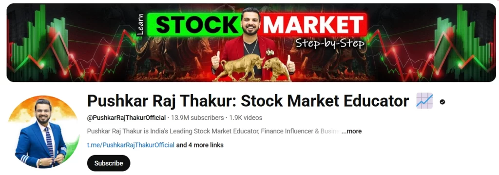 Pushkar Raj Thakur Stock Market Educator educational youtube channel