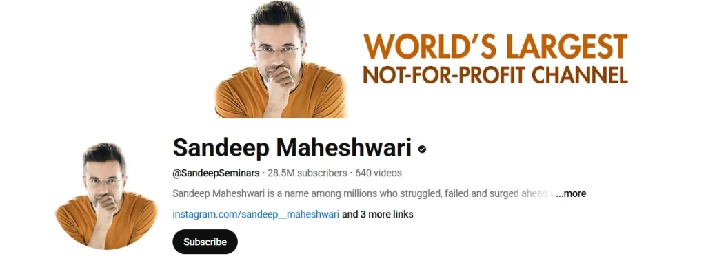 Sandeep Maheshwari youtube channel