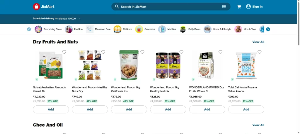jiomart online shopping website