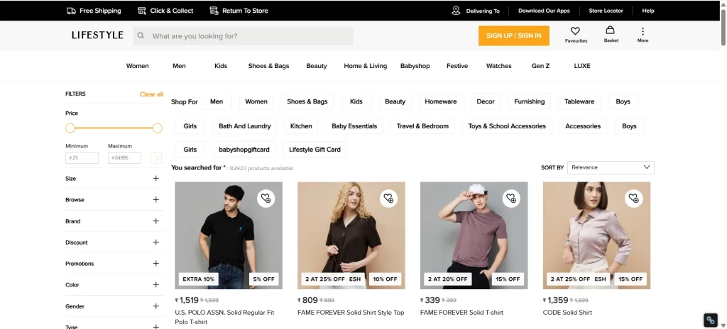 lifestyle online shopping website