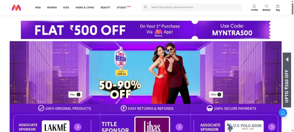 myntra online shopping website