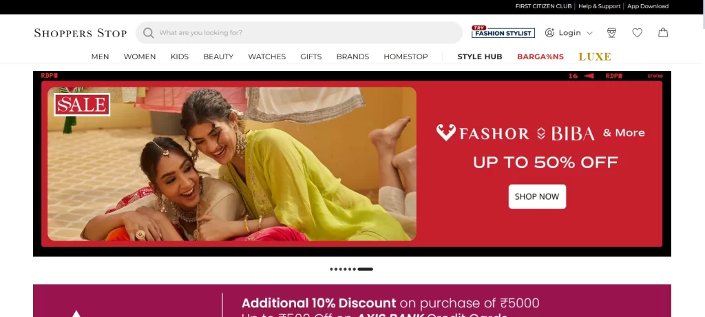 shoppers stop online shopping website
